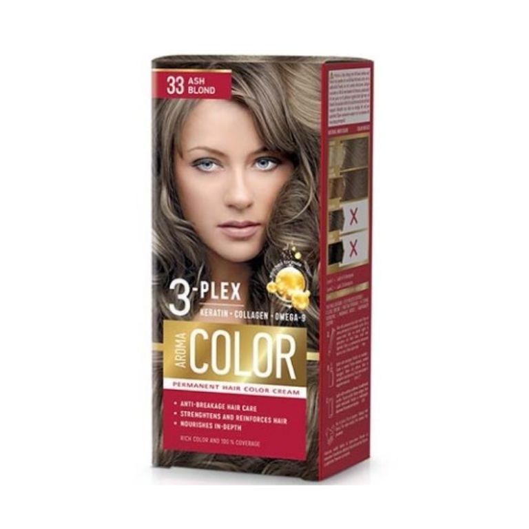 Tinte para el Cabello Rubio Cenizo 33 (45ml) AROMA COLOR
