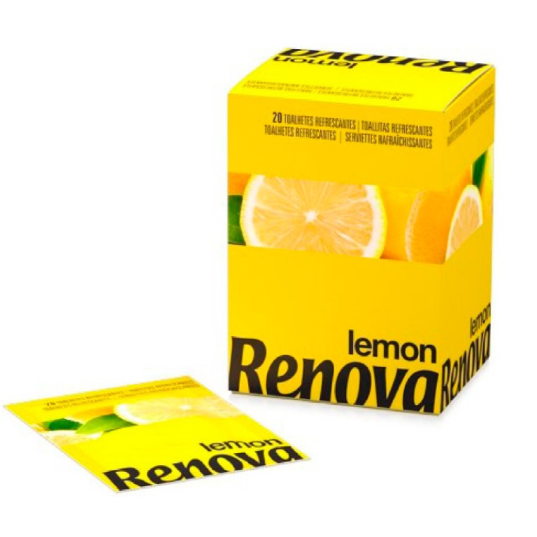 Toallas Refrescantes Aroma Limón (Display x 20u) RENOVA