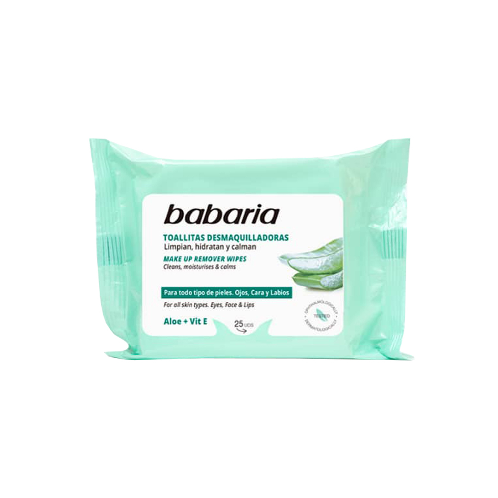 Toallitas desmaquilladoras con Aloe Vera Babaria (25 U)
