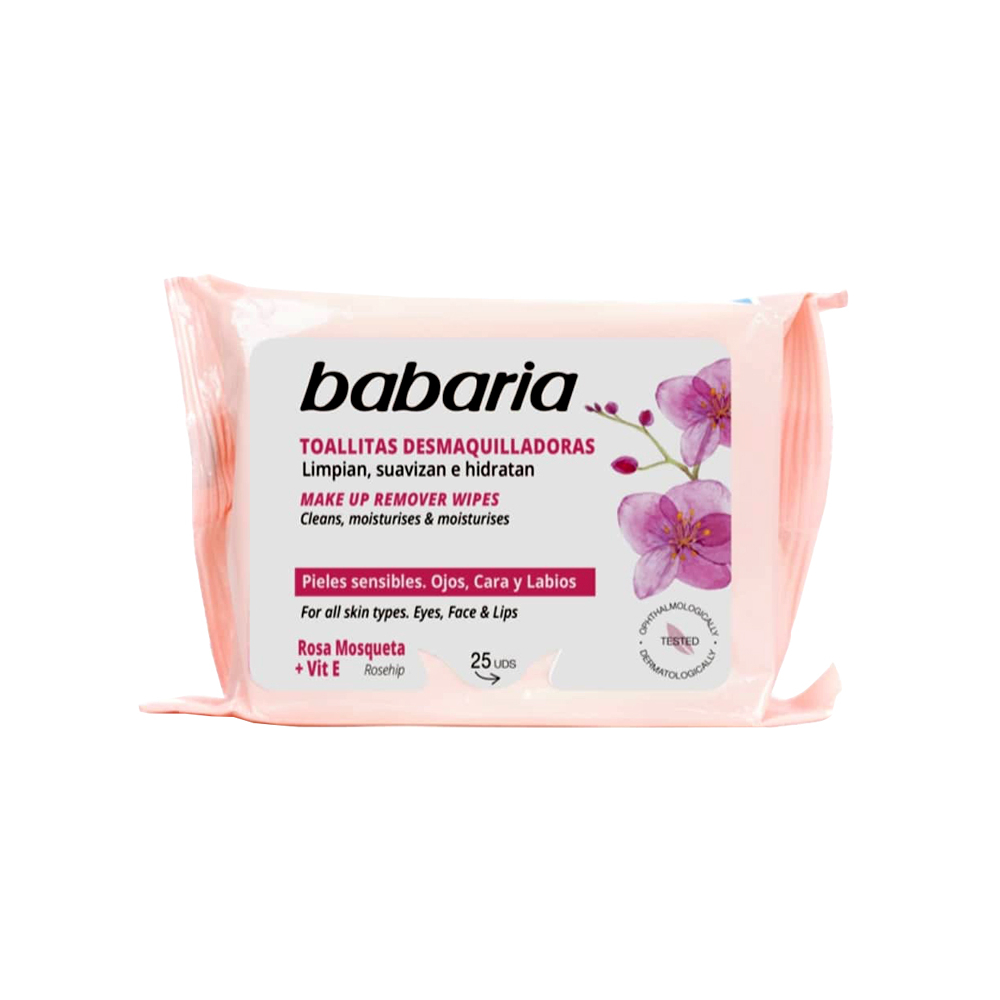 Toallitas desmaquilladoras con Rosa Mosqueta Babaria (25 U)