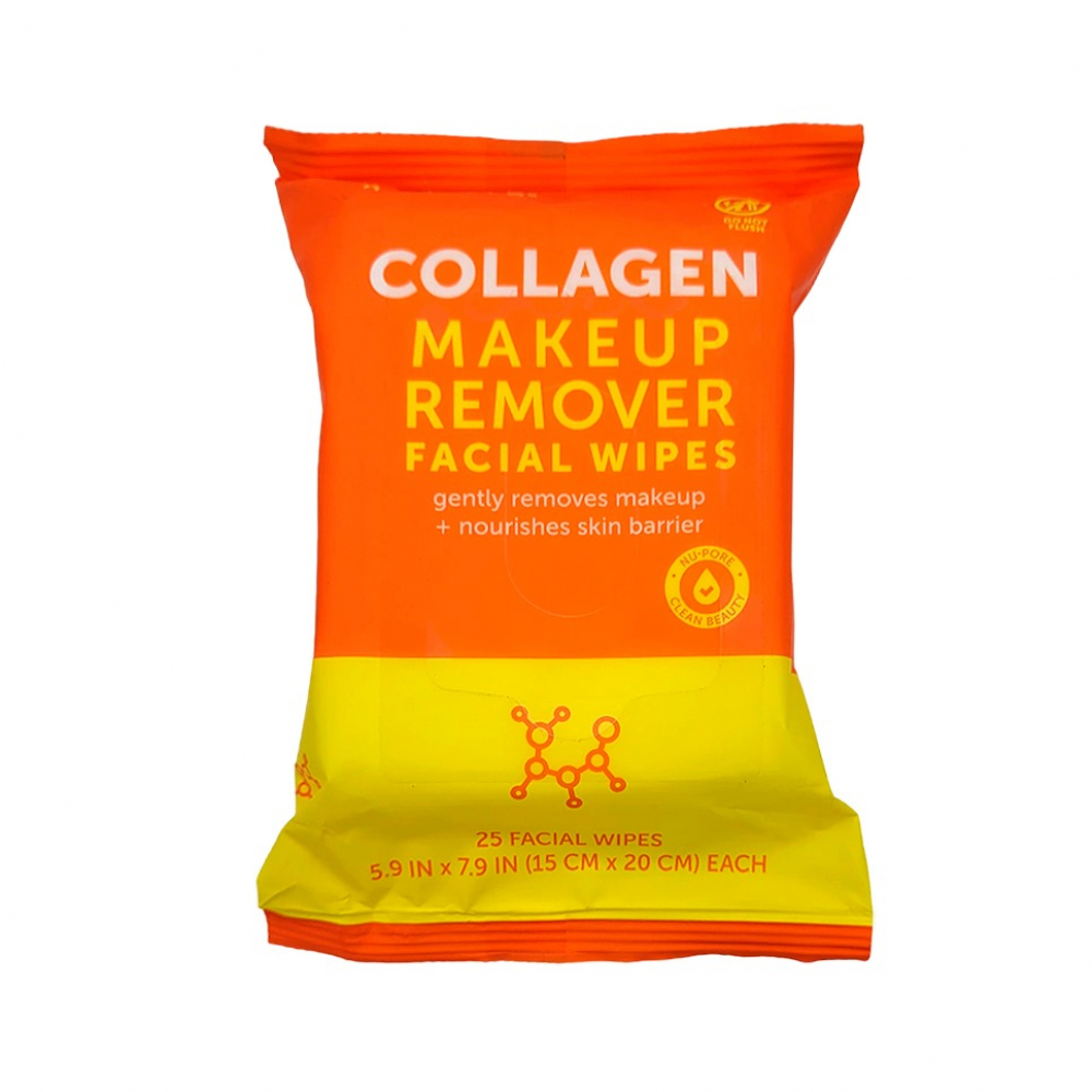 Toallitas faciales desmaquillantes con colágeno (25 U)