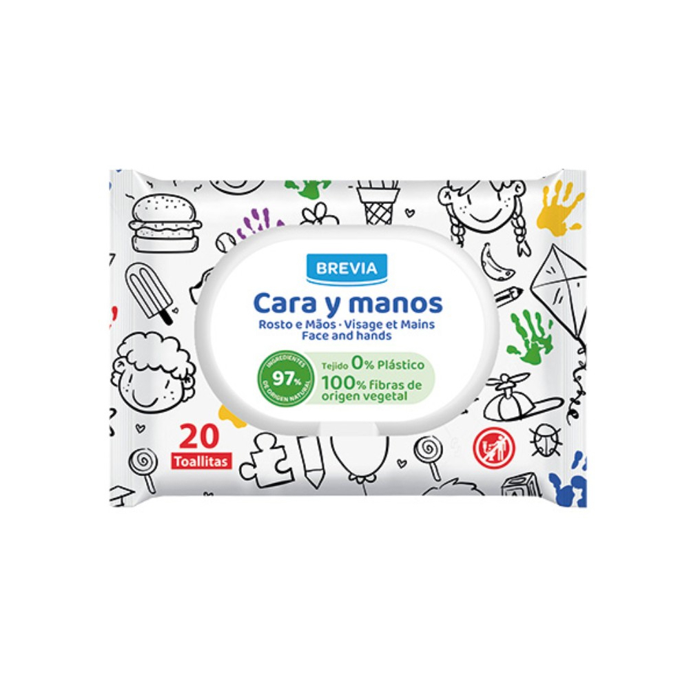 Toallitas húmedas cara y manos Brevia (20 U)
