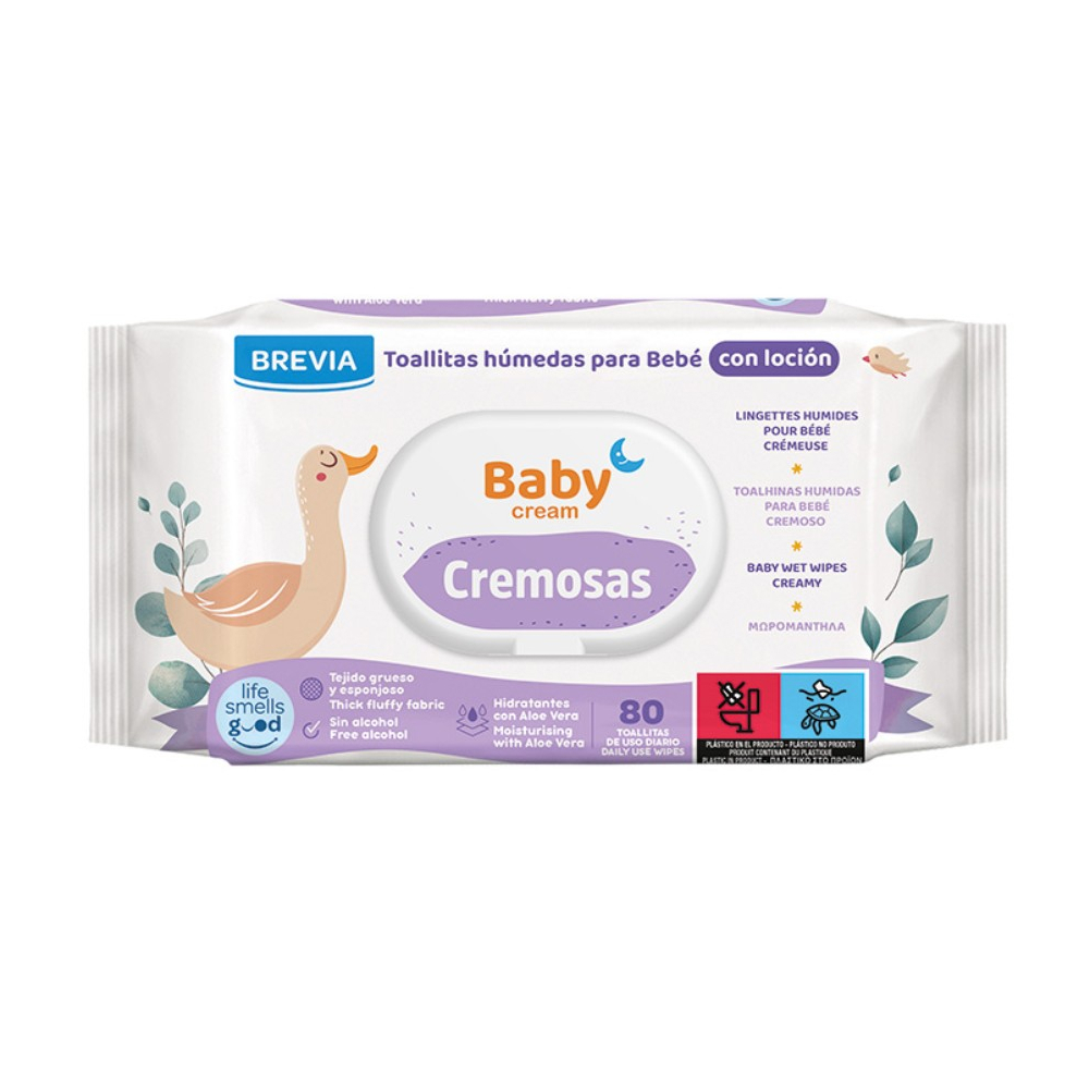 Toallitas húmedas cremosas para bebé Brevia (80 U)