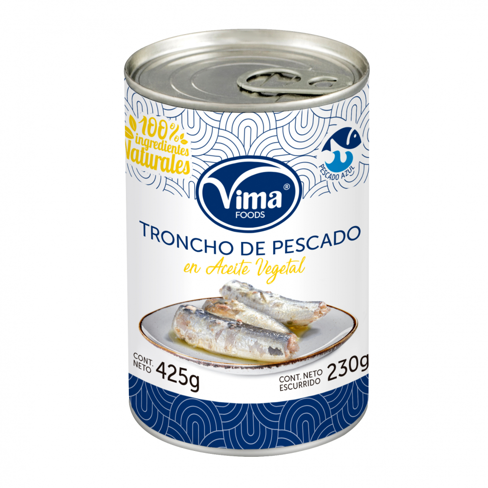 Troncho de pescado en aceite vegetal Vima Foods (425 g / 15 oz)