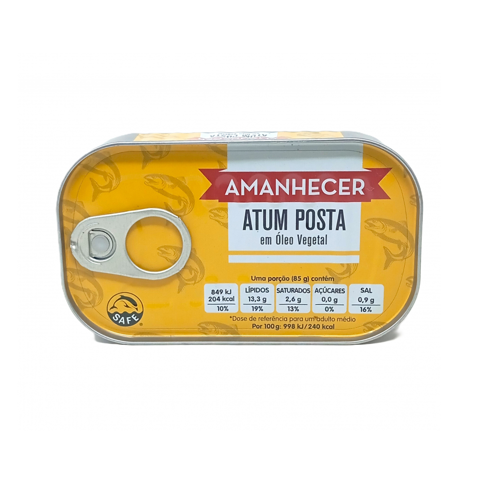 Trozos de atún en aceite vegetal Amanhecer (120 g / 0.26lb)