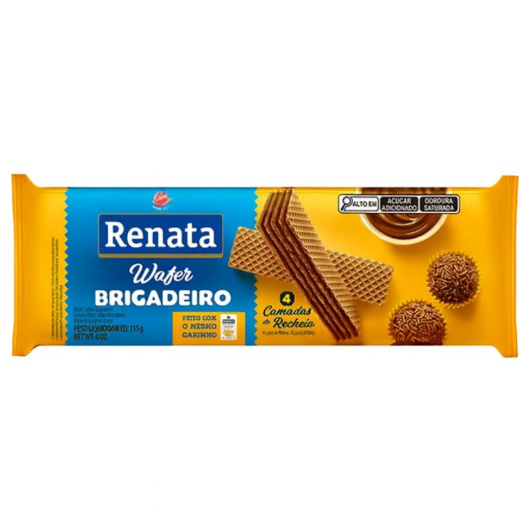 Wafer Brigadeiro Sabor Chocolate Mousse (115g) RENATA