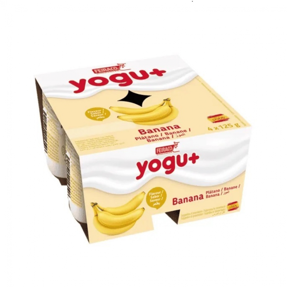 Yogur de plátano Feiraco (4 x 125 g / 4.4 oz)