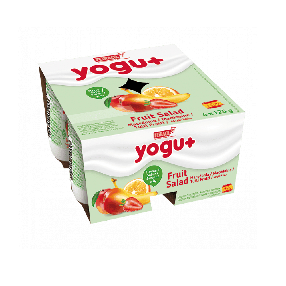 Yogur pasteurizado sabor a macedonia (4 x 125 g / 4.40 oz)