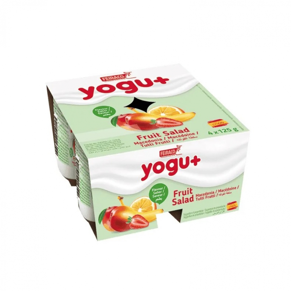 Yogurt de macedonia Yogu+ Feiraco (4 x 125 g / 4.41 oz)