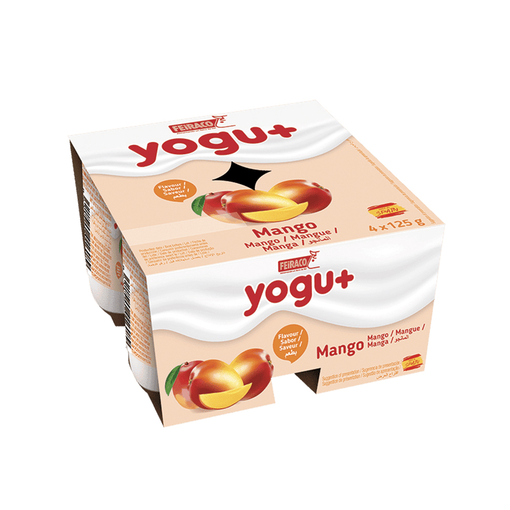 Yogurt de mango Yogu+ Feiraco (4 x 125 g / 4.41 oz)