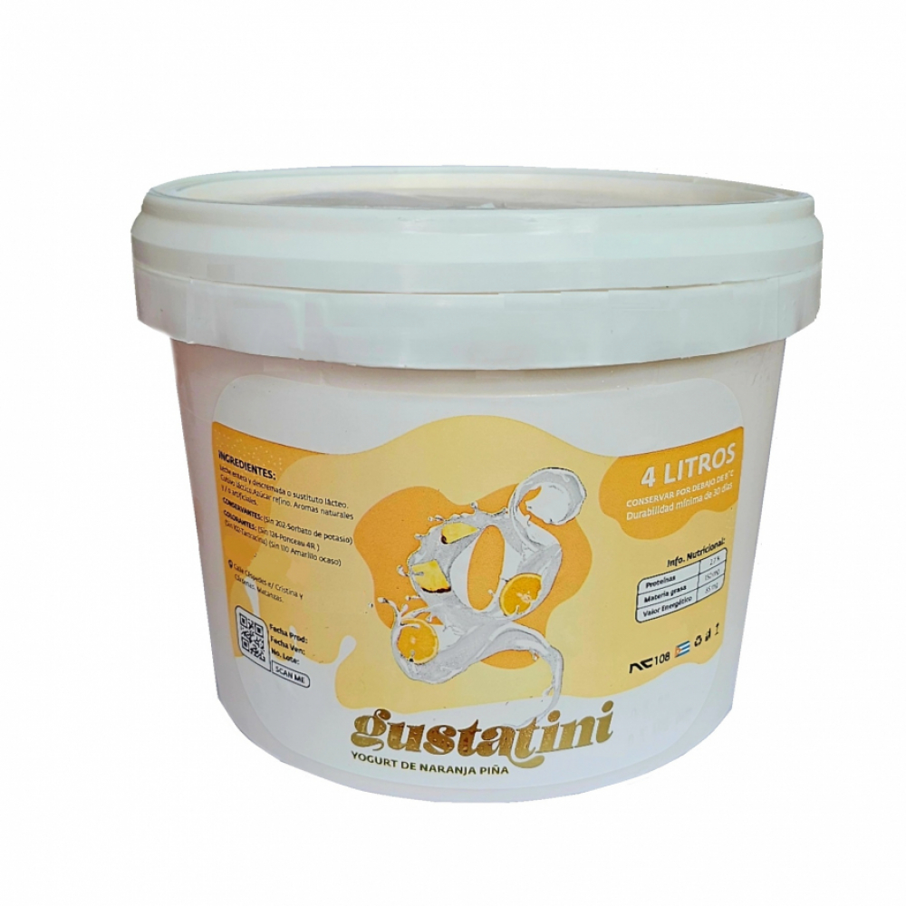 Yogurt de naranja piña Gustatini (4 L)