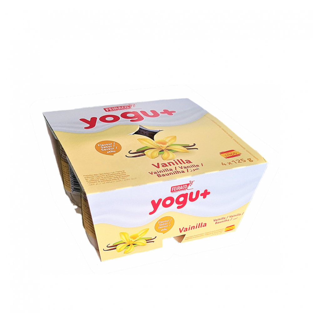 Yogurt de vainilla Yogu+ Feiraco (4 x 125 g / 4.41 oz)