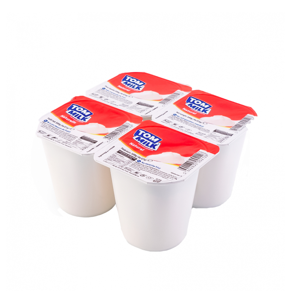 Yogurt pasteurizado natural Tom Milk (4 x 125 g / 4.41 oz)