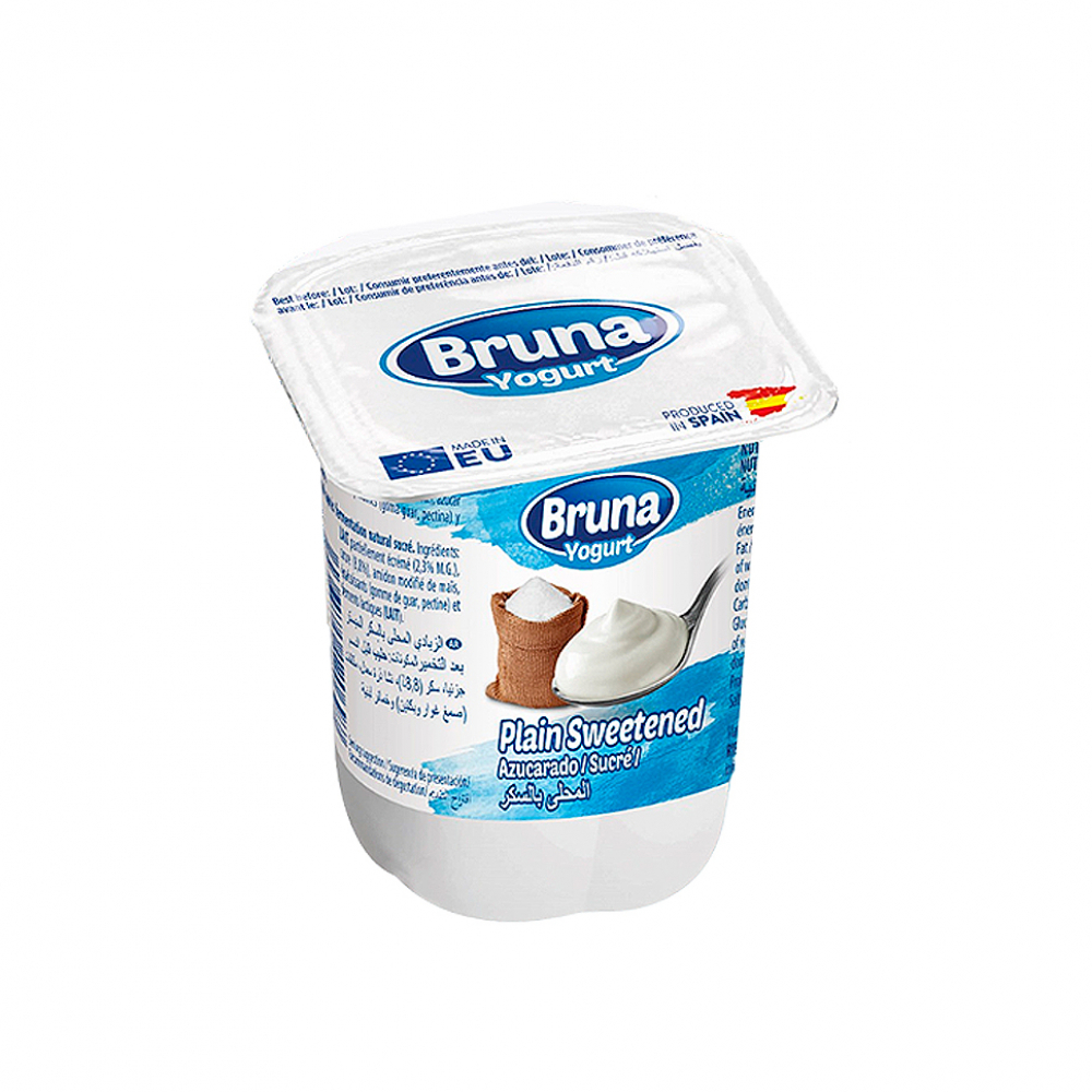 Yogurt pasteurizado natural azucarado Bruna (125 g / 4.41 oz)