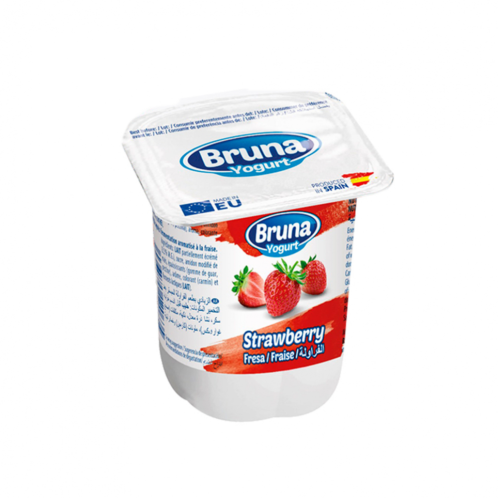 Yogurt pasteurizado sabor a fresa Bruna (125 g / 4.41 oz)