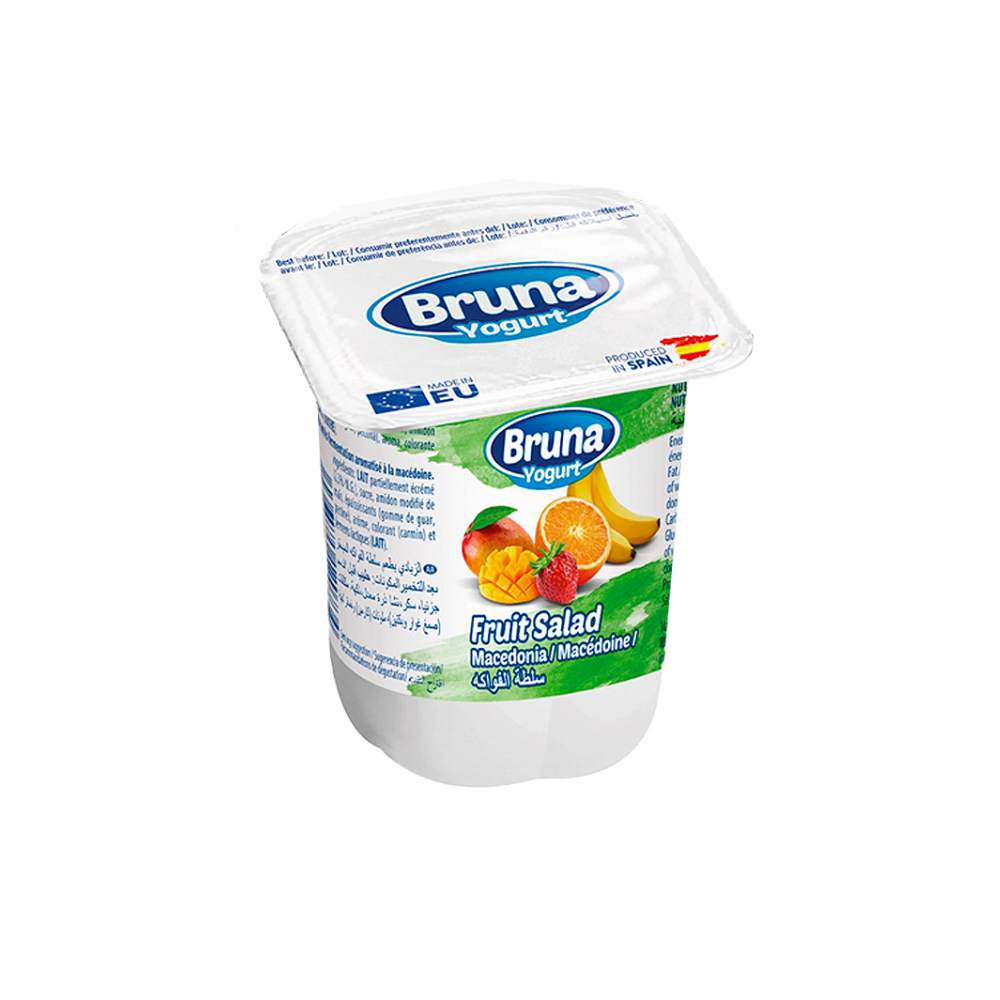 Yogurt pasteurizado sabor a macedonia Bruna (125 g / 4.41 oz)