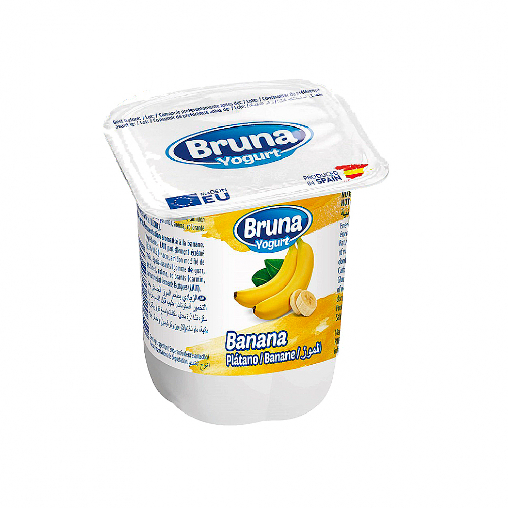 Yogurt pasteurizado sabor a plátano Bruna (125 g / 4.41 oz)