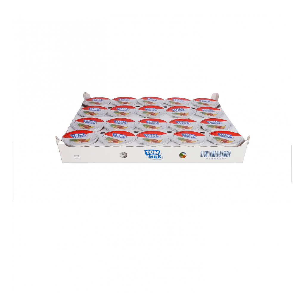 Yogurt pasteurizado sabor tutti-frutti Tom Milk (4 x 100 g / 3.53 oz)