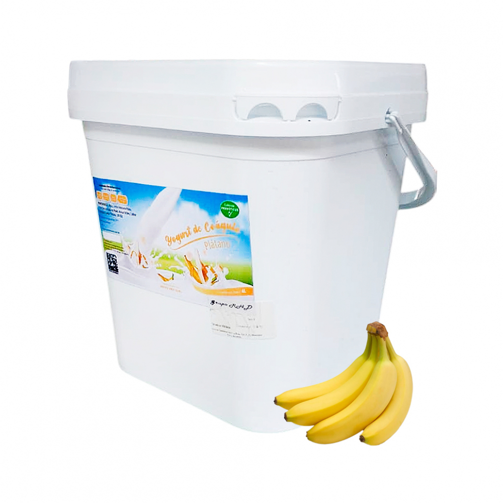 Yogurt probiótico de coágulo sabor plátano (4 L)