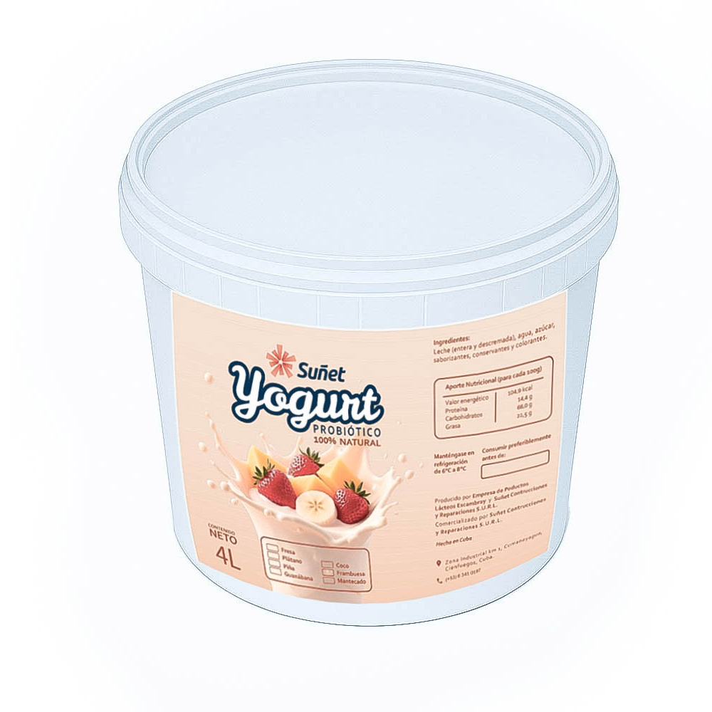 Yogurt probiótico sabor coco Suñet (4 L)