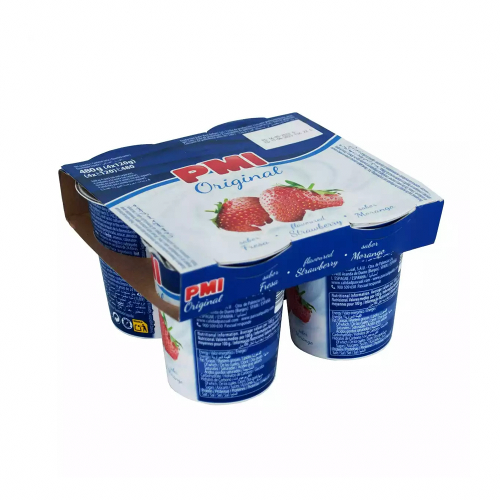 Yogurt sabor fresa Original PMI (4 x 120 g / 4.23 oz)