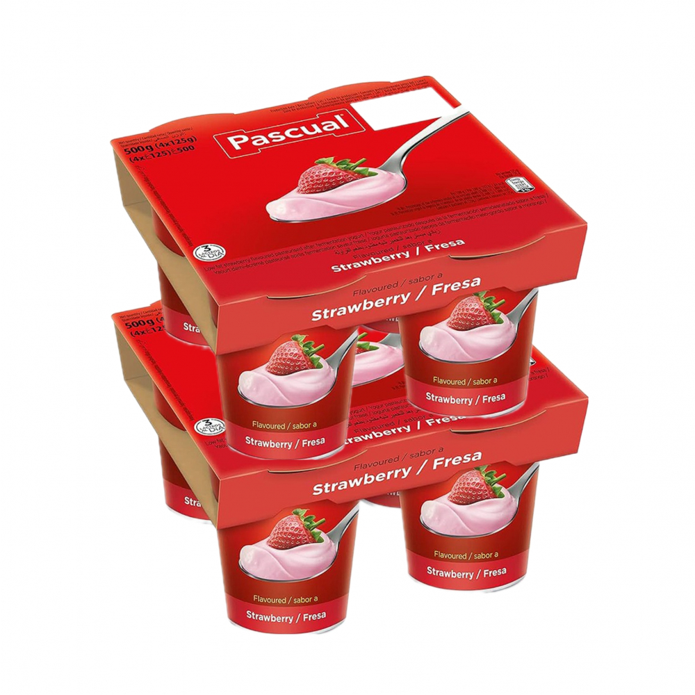 Yogurt sabor fresa Pascual (2 x 4 x 125 g / 4.4 oz)