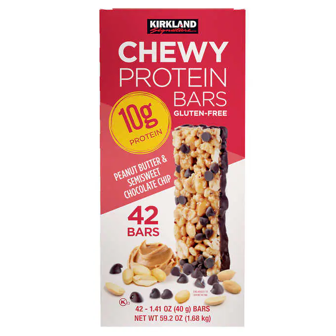 Chewy Protein Bar, Peanut Butter & Semisweet Chocolate Chip, 1.41 oz, 42 ct