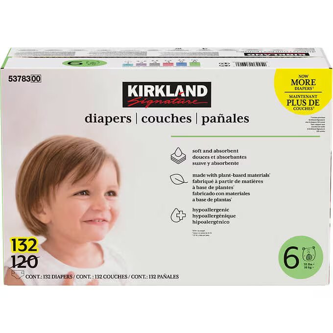 KS Diapers, Size 6, 132 ct