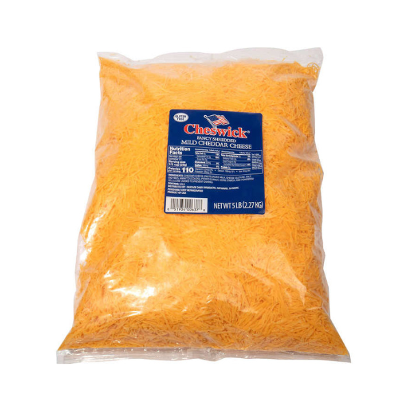 Mild Cheddar Cheese, Fancy Shredded, 5 lbs