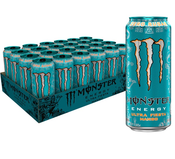 Monster Energy Drink, Zero Sugar, Ultra Fiesta, 16oz,24und