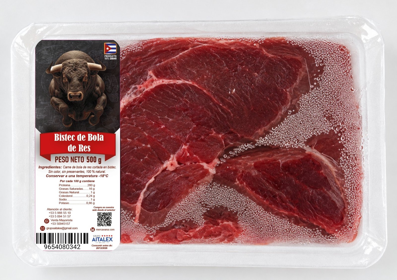 Bistec de bola de res (500gr)