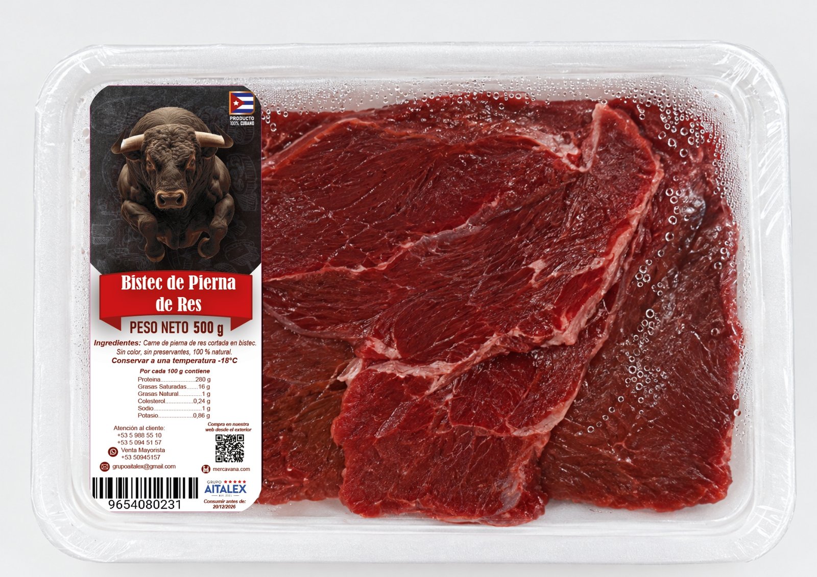Bistec de pierna de res (500gr)