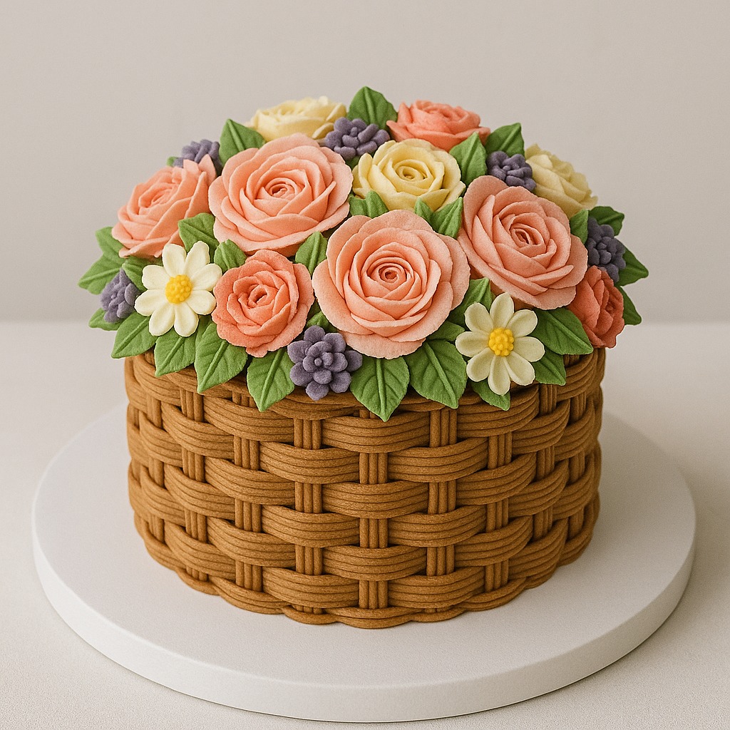 Cake cesta de flores (12 personas)