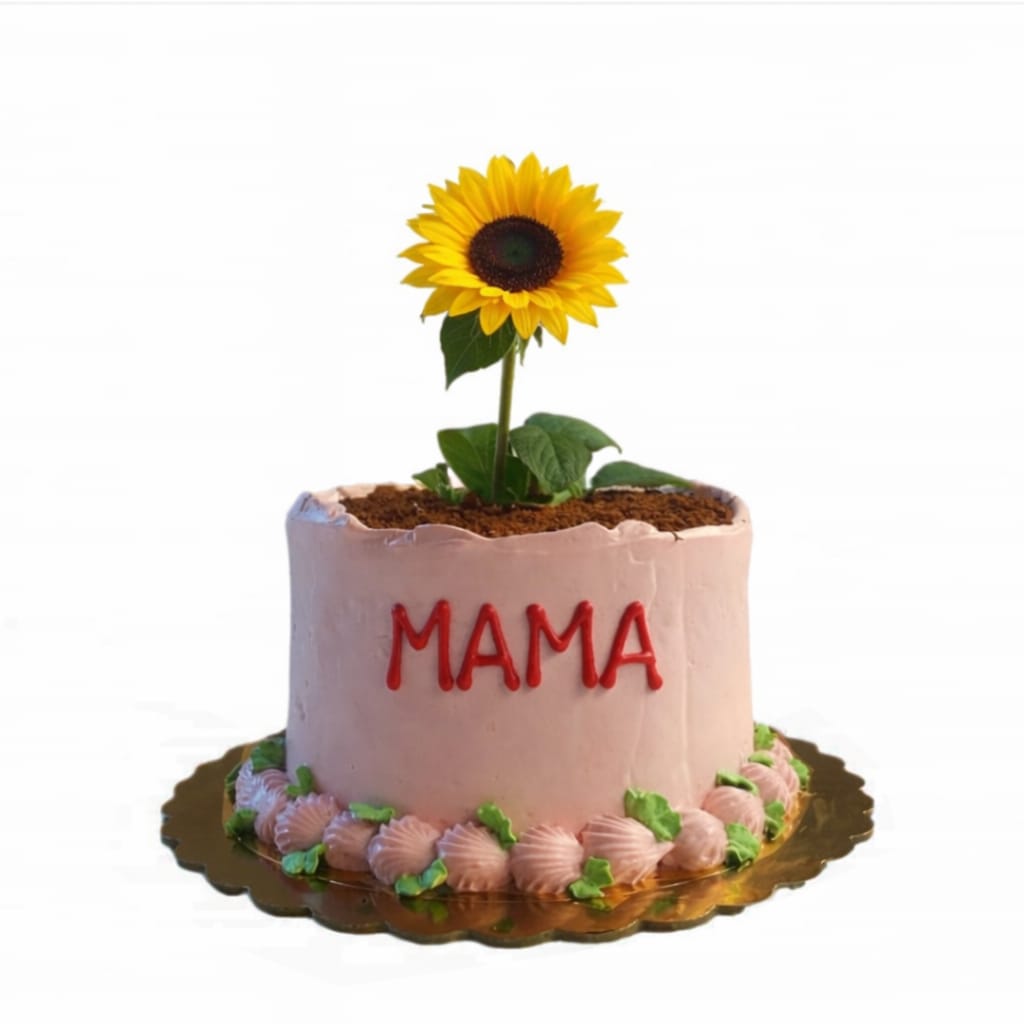 Cake maceta de girasol para mamá