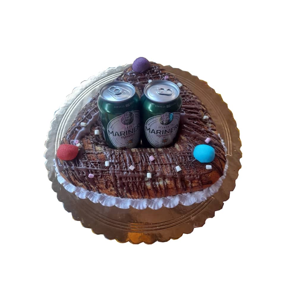 Cake triangulo de papá + cerveza