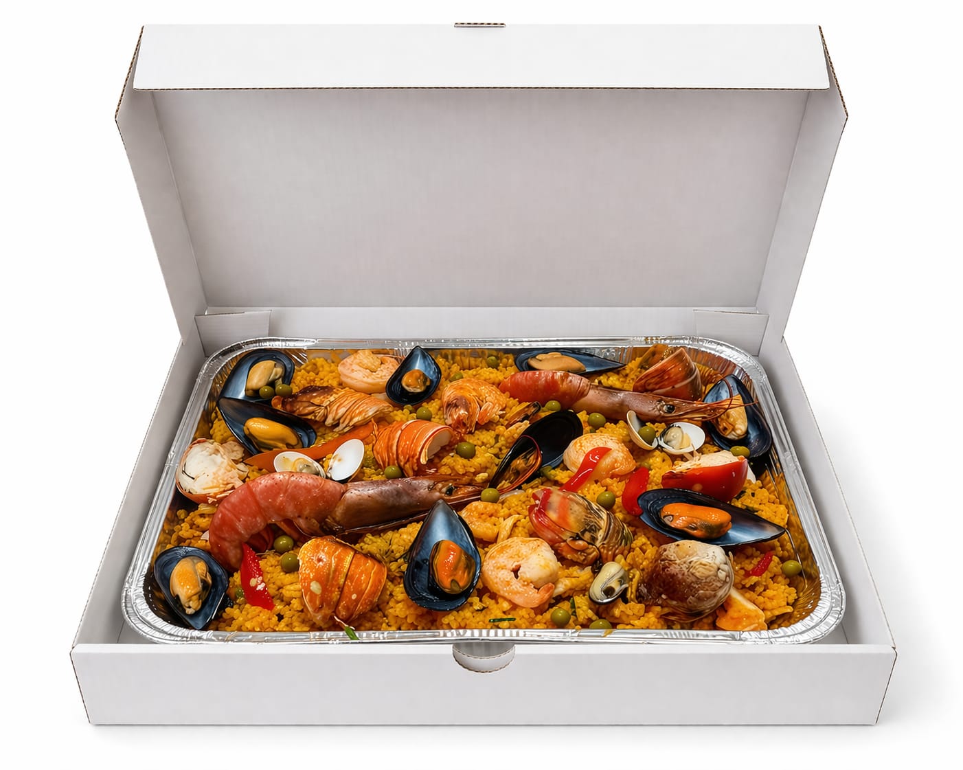 Paella de mariscos  para 4 personas