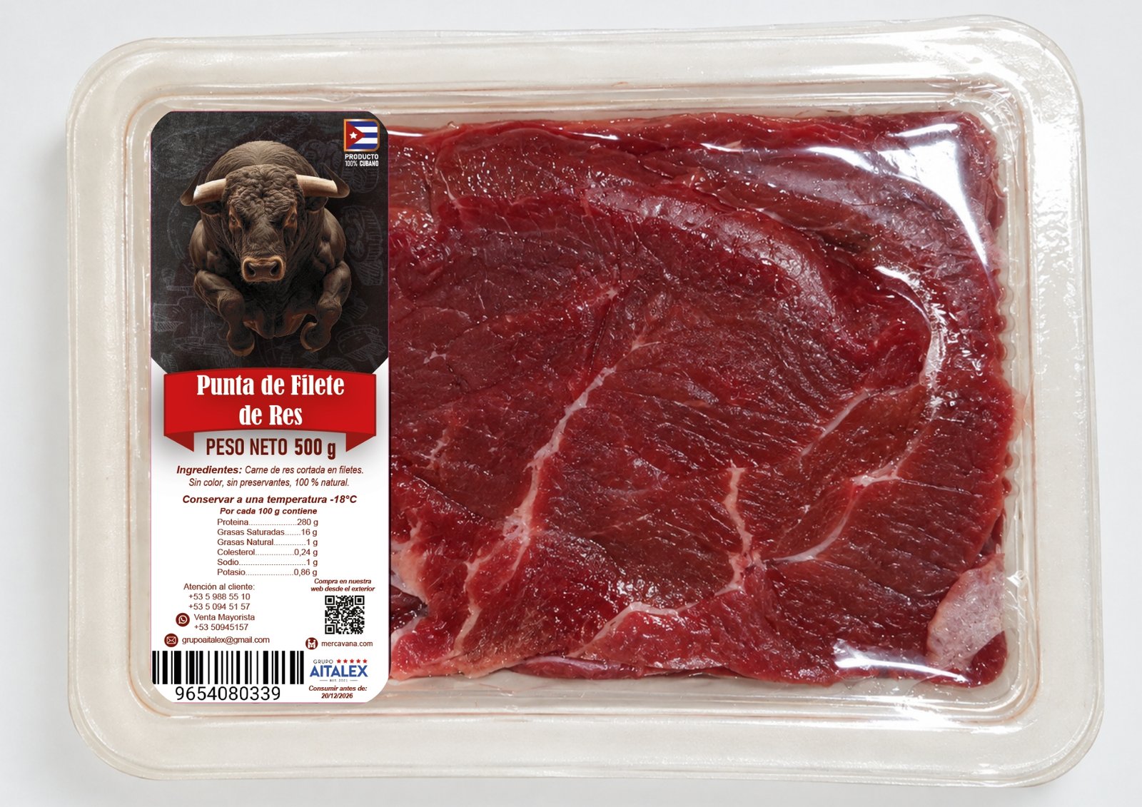Punta de filete de res (500gr)