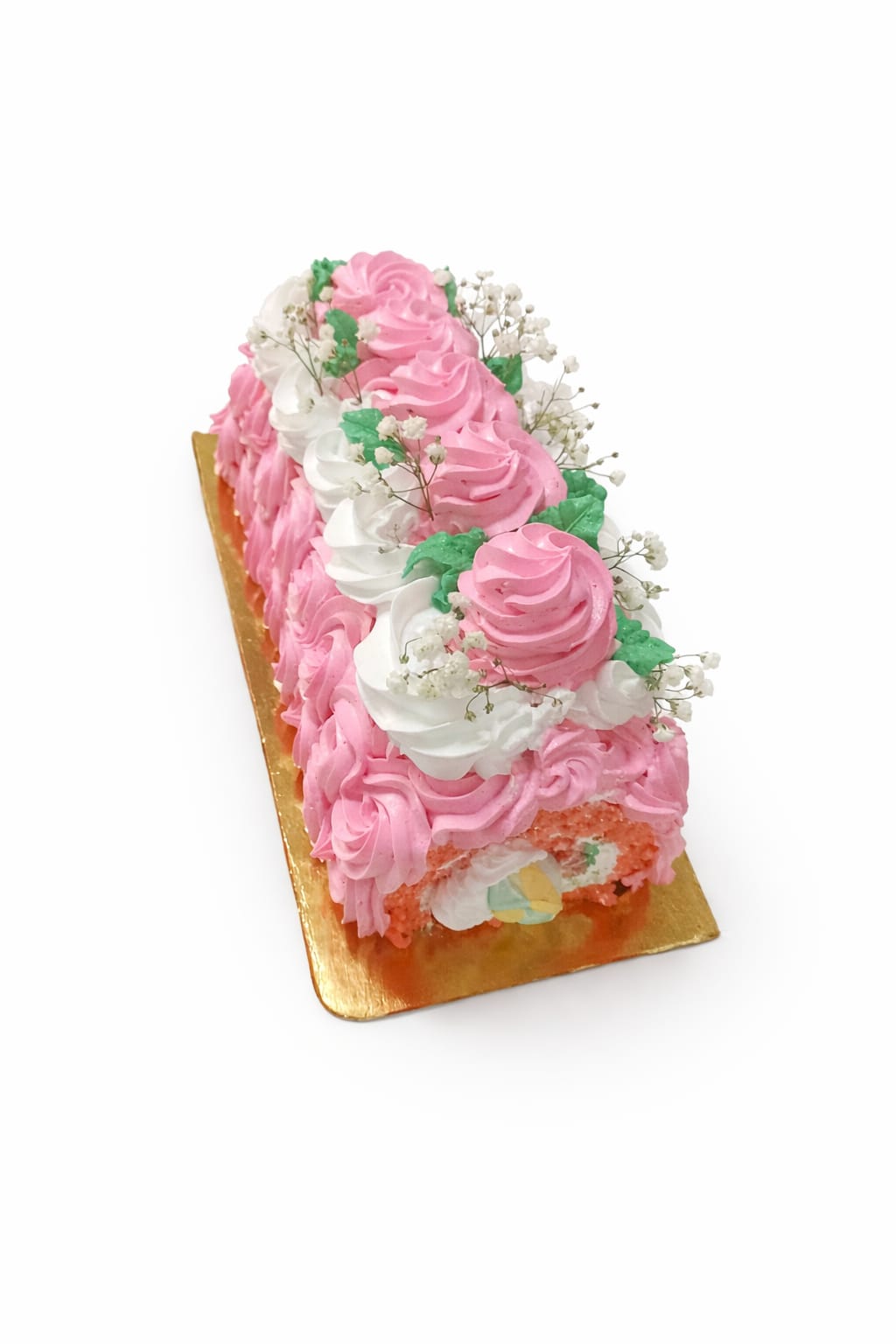 Rollo fresa con crema de pistacho