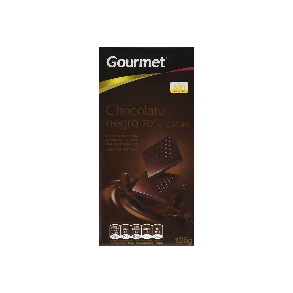 Chocolate Negro 70% Cacao 125g