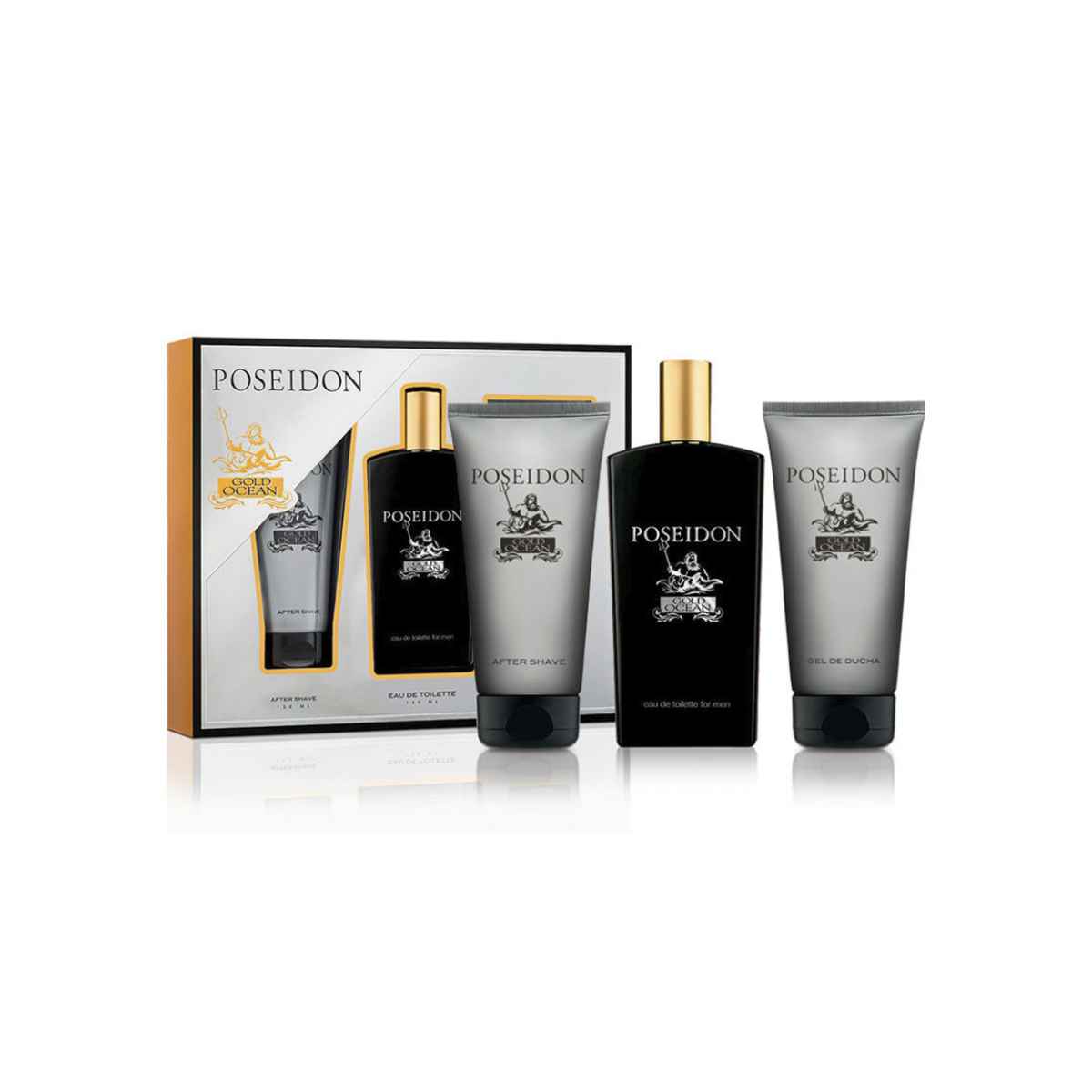 Estuche Poseidon Gold Ocean (Perfume + After Shave + Gel de Ducha)