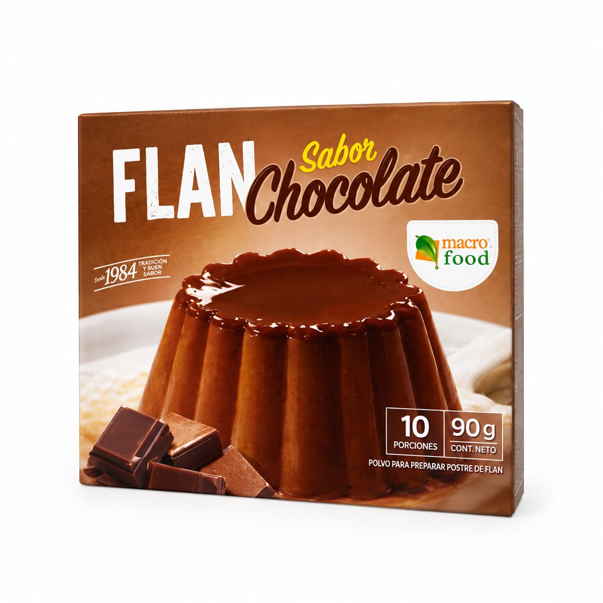 Flan Sabor Chocolate Macro Food 90g
