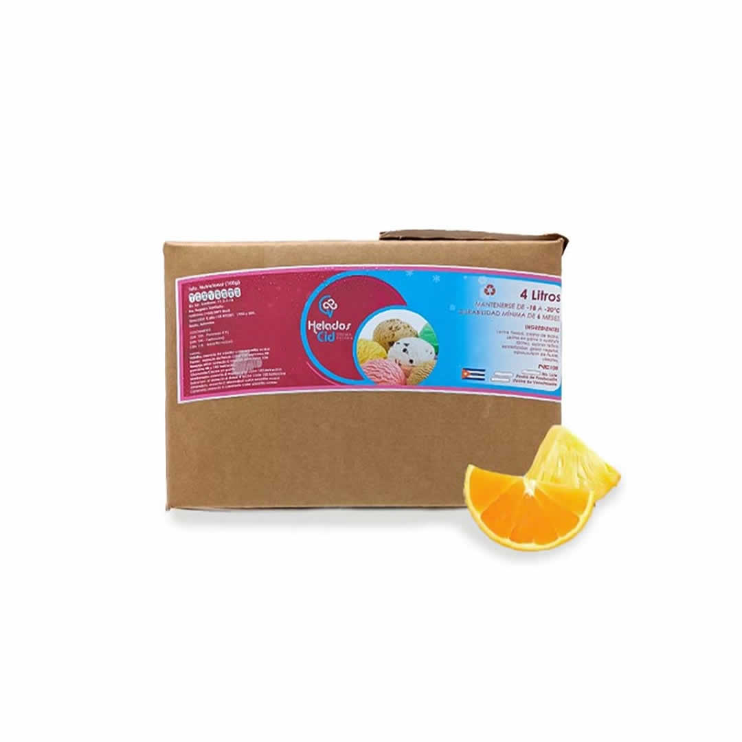 Helado sabor Naranja Piña CID 4Lt