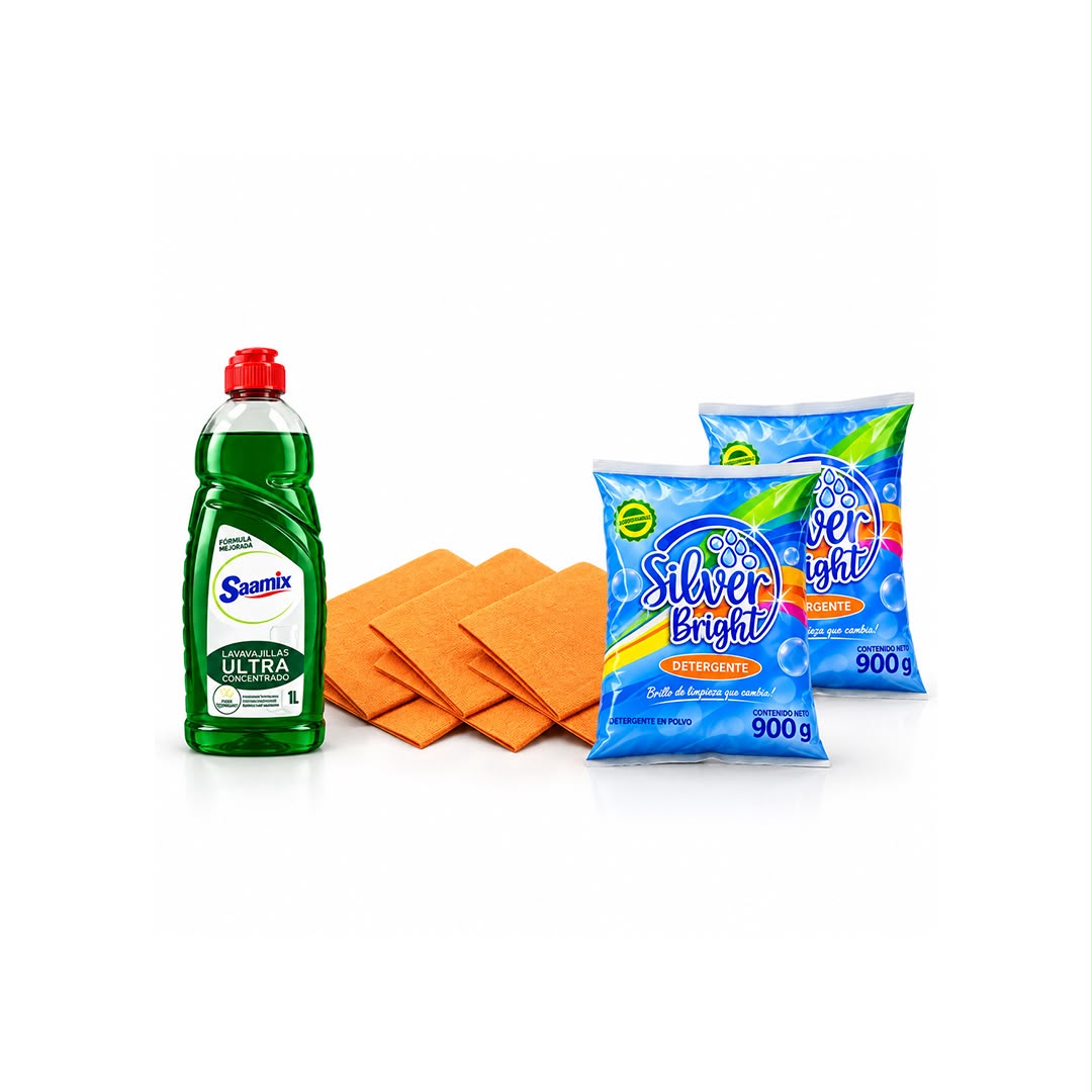 2 Detergentes 900g+ 3 Frazadas de piso + Lavavajillas 1 L