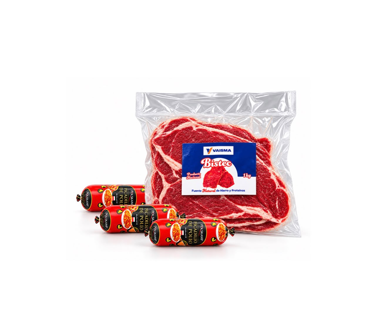 Bistec de res (1kg) + picadillo de pollo 500g (3)