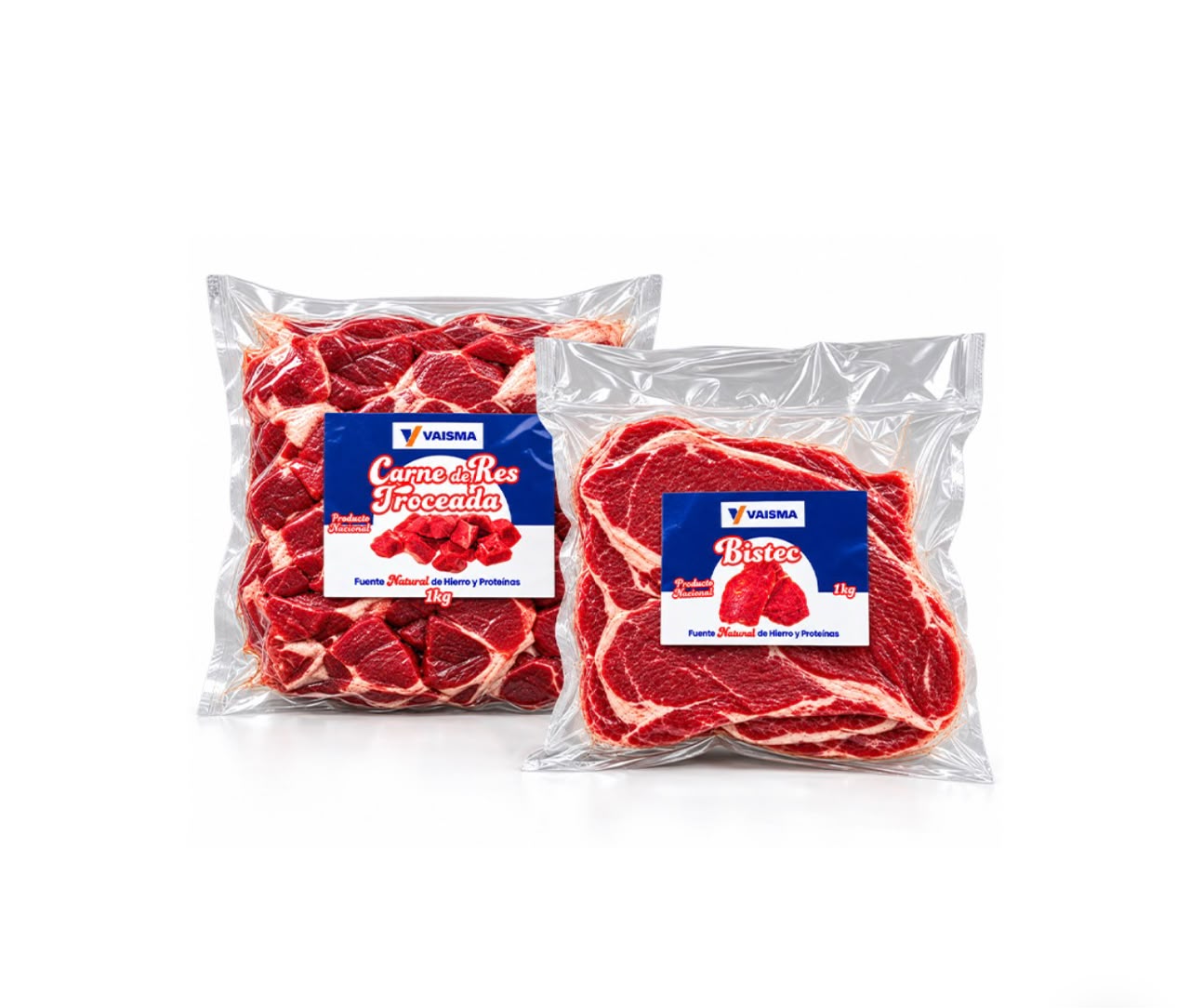 Bistec de res (1kg) + troceado de res (1kg)