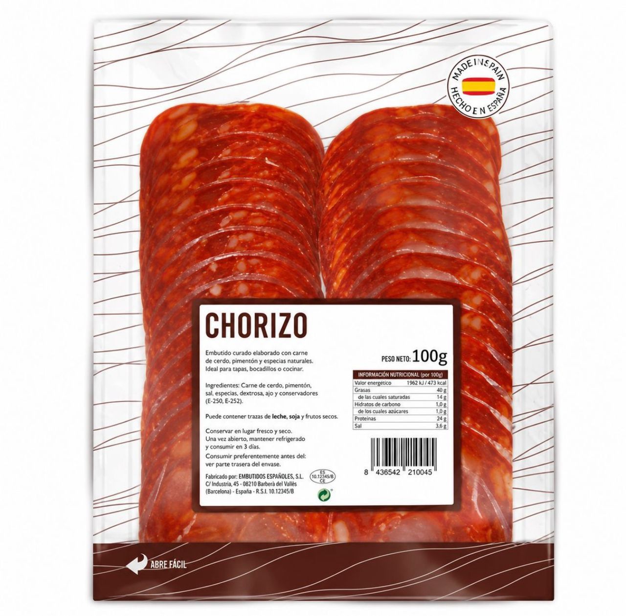 Chorizo loncheado 100g 