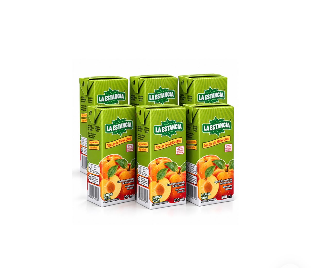 Jugo de melocotón La Estancia 200ml x6