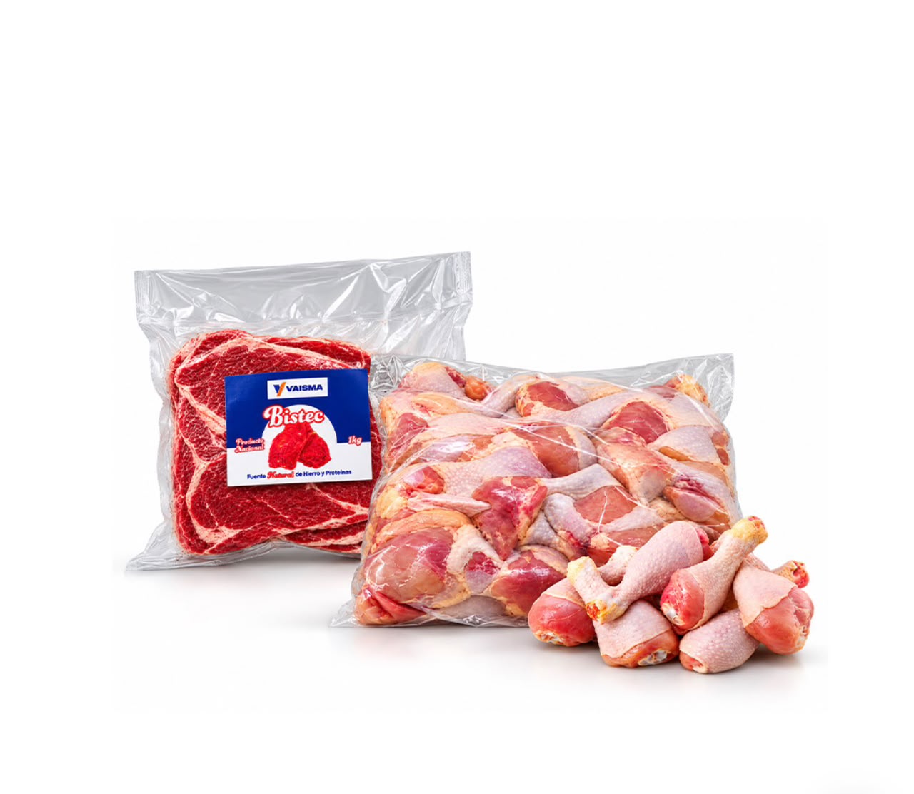 Paquete de pollo (10lb) + Bistec de res (1kg)