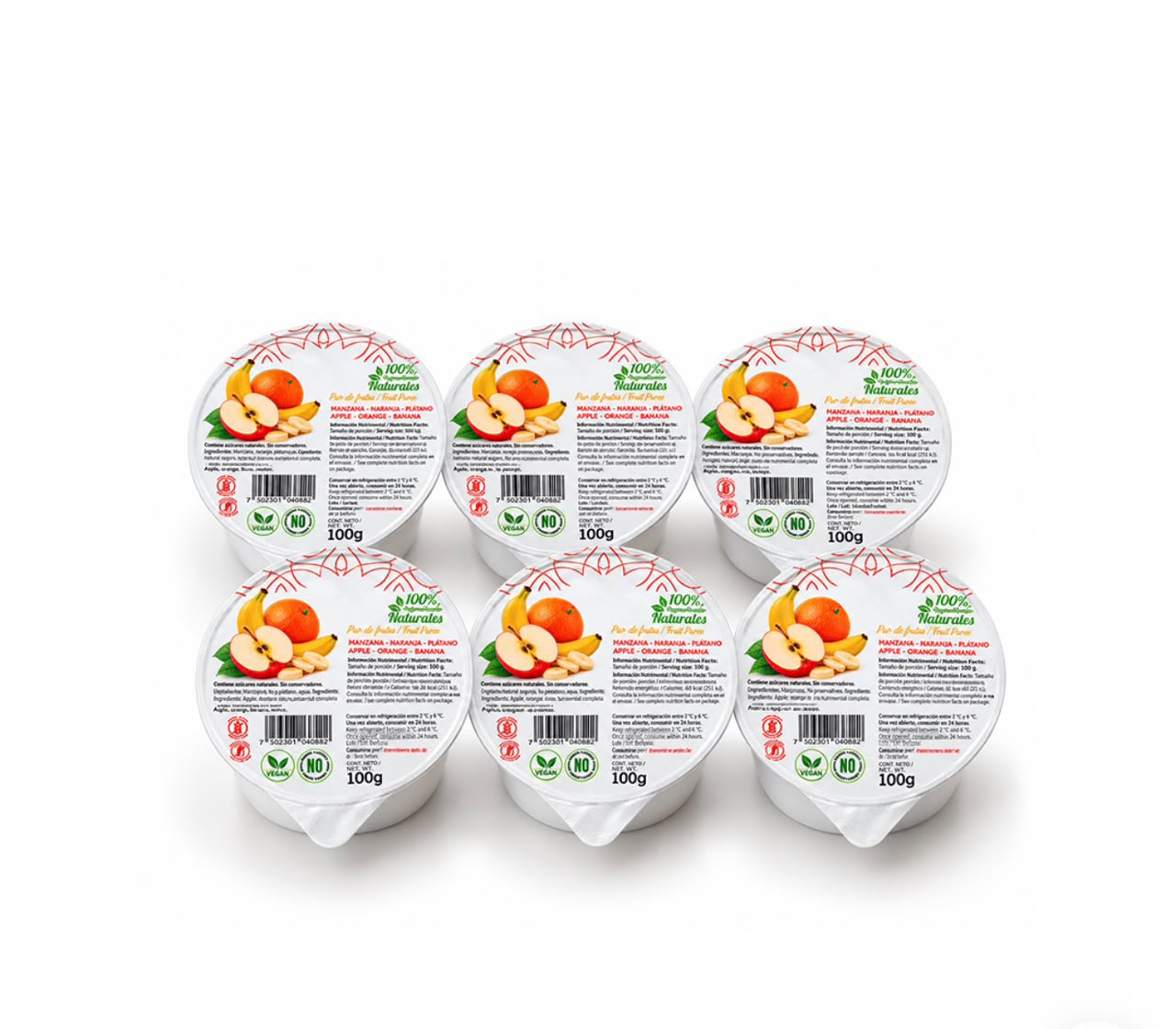 Puré de manzana-naranja-plátano 100g x 6 unidades 