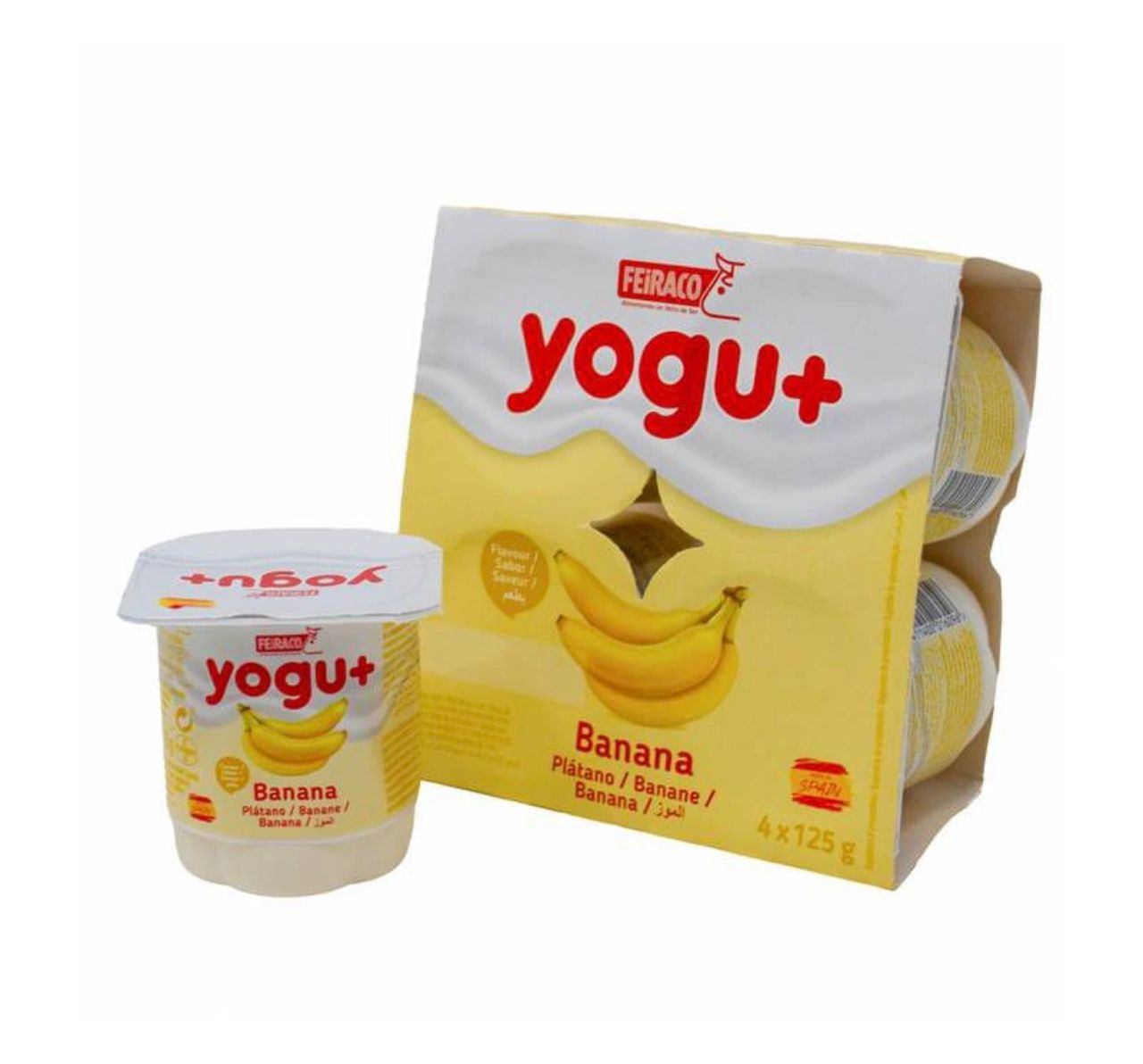 Yogurt pasteurizado sabor plátano 4x125g